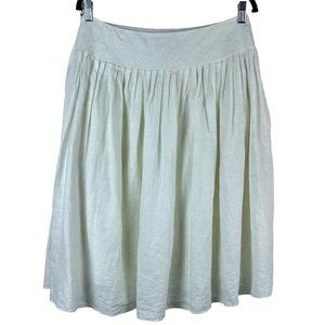 Lauren Ralph Lauren Womens 100% Linen A-Line Skirt White Lined Embroidered Sz 8